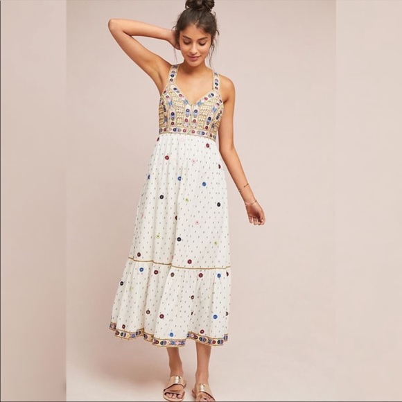 Anthropologie Dresses & Skirts - Anthropologie Payal Pratap Norah Nora Embroidered Midi Dress EUC Size 12/14